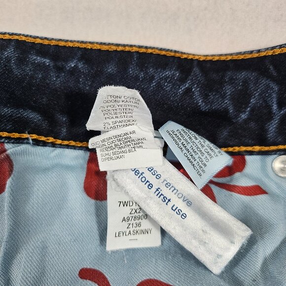 Lucky Brand Jeans Womens 8/29 Long Blue Denim Leyla Skinny Mid Rise - Picture 11 of 13
